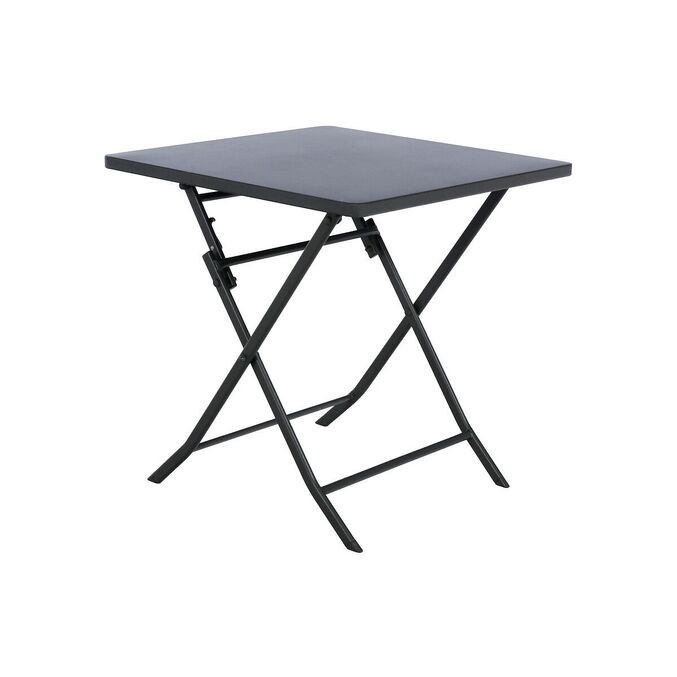 Conjunto de mesa de jardim dobrável quadrada + 2 cadeiras GREENSBORO Grafite 2 lugares - Aço tratado com epóxi, Tratamento antiferrugem reforçado Grafite