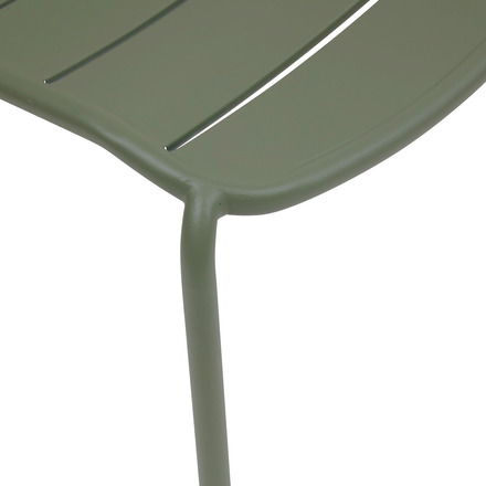 Conjunto de mesa de jardim quadrada + 2 cadeiras ALEGORIA Loureiro 2 lugares - Aço, Tratamento antiferrugem reforçado