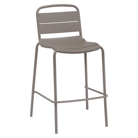 Conjunto de mesa alta de jardim quadrada + 2 cadeiras altas ALEGORIA Café 2 lugares - Aço tratado com epóxi, Tratamento antiferrugem reforçado