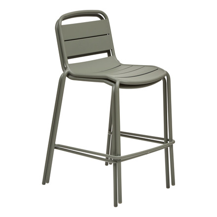 Conjunto de mesa alta de jardim quadrada + 2 cadeiras altas ALEGORIA Loureiro 2 lugares - Aço tratado com epóxi, Tratamento antiferrugem reforçado