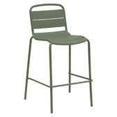 Conjunto de mesa alta de jardim quadrada + 2 cadeiras altas ALEGORIA Loureiro 2 lugares - Aço tratado com epóxi, Tratamento antiferrugem reforçado Louro